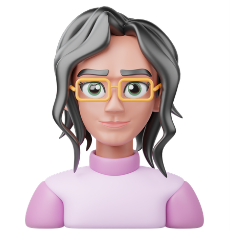 Garota nerd  3D Icon