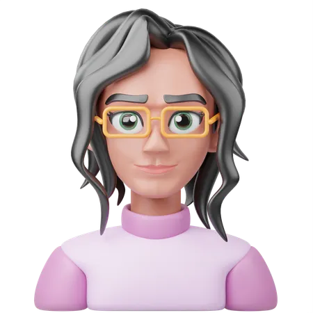 Garota nerd  3D Icon