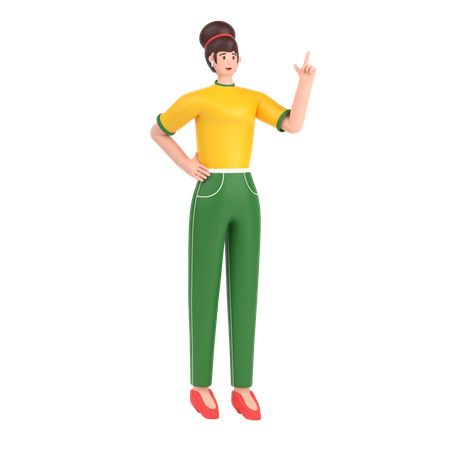 Garota tendo ideia de inspiração  3D Icon