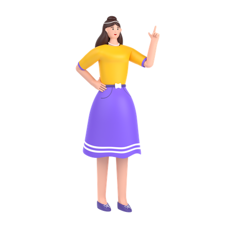 Garota tendo ideia de inspiração  3D Icon