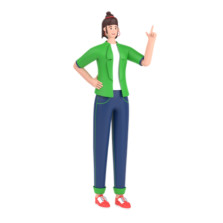 Garota tendo ideia de inspiração  3D Icon