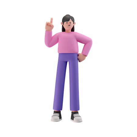 Garota tendo ideia de inspiração  3D Icon