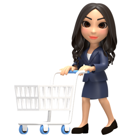 Garotas de negócios em dia de compras  3D Illustration