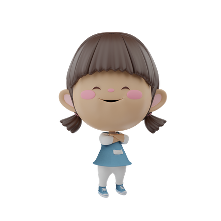 Menina em pé  3D Illustration