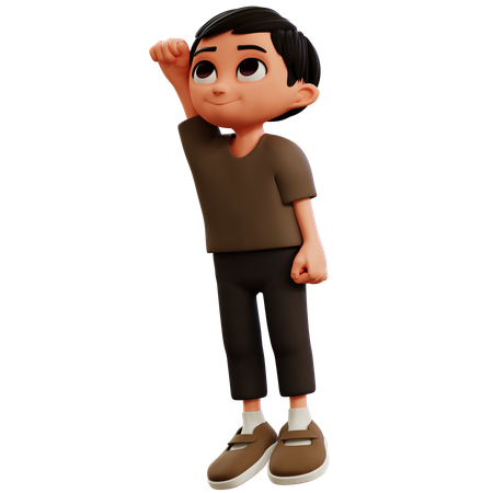 Menino fazendo pose de voo  3D Illustration