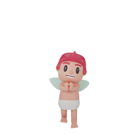 Cupido Lindo Menino  3D Illustration