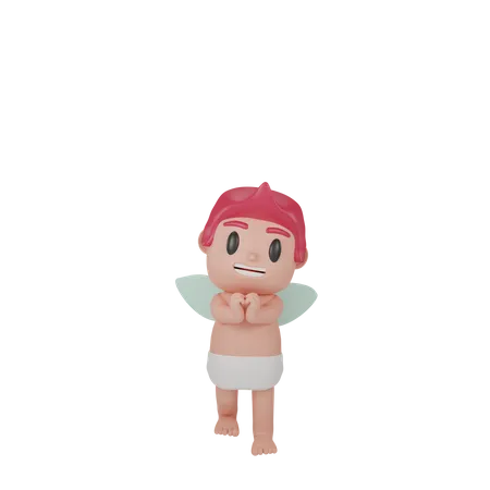 Cupido Lindo Menino  3D Illustration