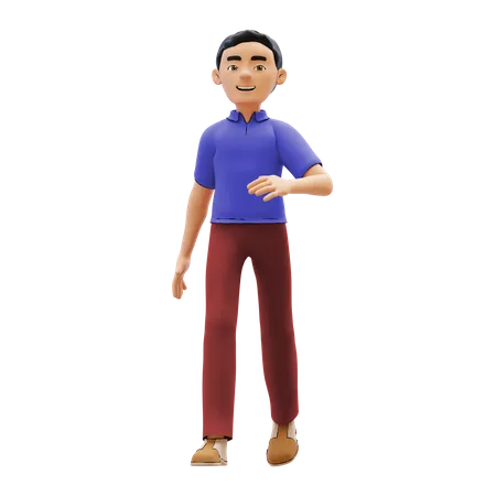 Menino andando  3D Illustration