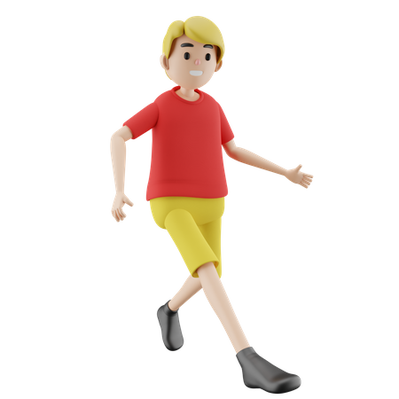 Menino andando  3D Illustration