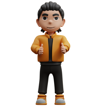 Garoto dando sinal de positivo  3D Icon