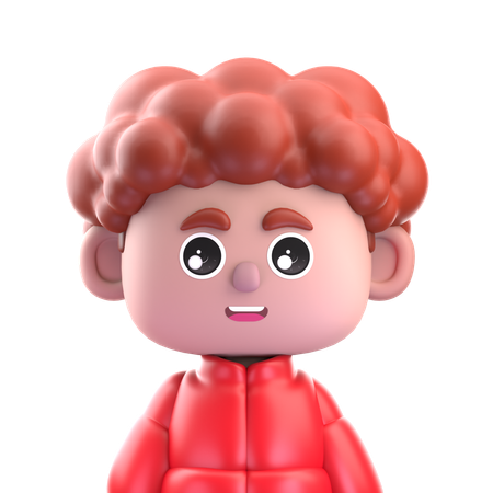 Garoto de cabelos cacheados  3D Icon