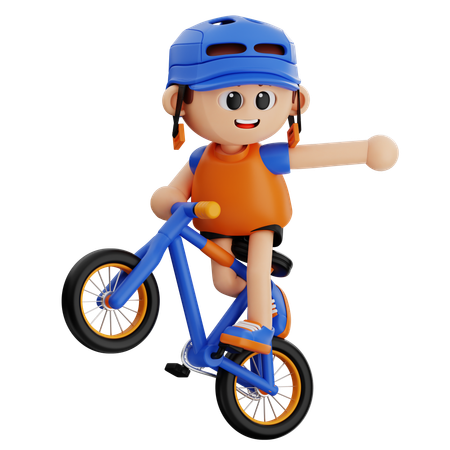 Garoto fazendo acrobacias de bicicleta estilo livre  3D Icon