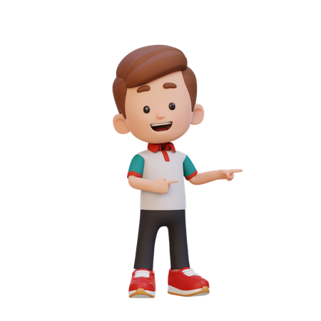 Garoto fofo apontando para a direita  3D Icon