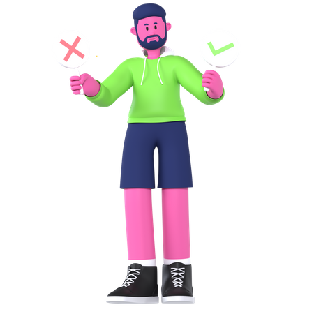 Garoto tomando decisão  3D Icon