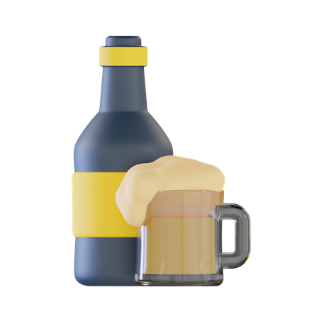 Garrafa de cerveja  3D Icon