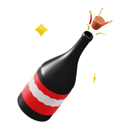 Garrafa de champanhe  3D Icon
