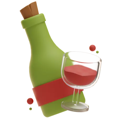 Garrafa de vinho  3D Icon