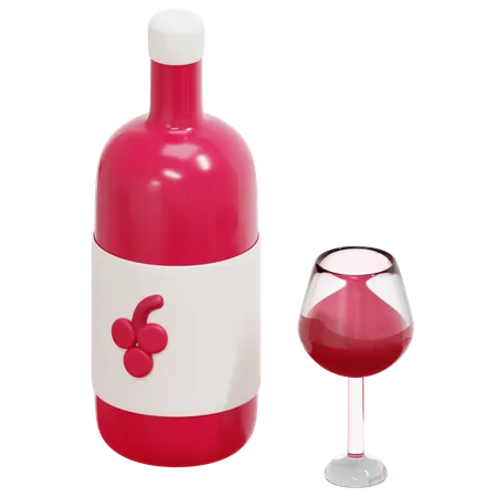 Garrafa de vinho  3D Icon