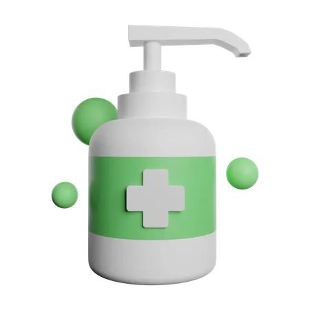 Desinfetante Para As Maos Covid 19 Cuidados Seguros 3D Illustration