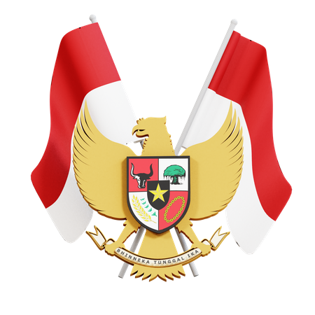 Garuda Flag  3D Icon