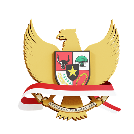 Garuda Indonesian Flag  3D Illustration