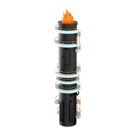 Gas Flare Tower  3D Icon