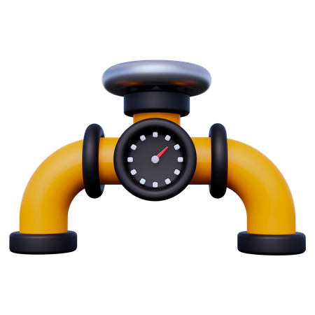 Gas Pipe  3D Icon