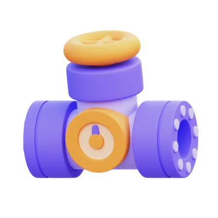 Gas Pipe  3D Icon