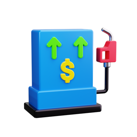 Gas Pump With Higher Prices  3D Icon