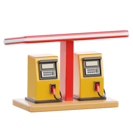 ガソリンスタンド  3D Icon