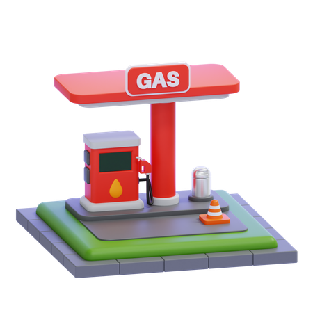 Gas Station  3D Icon