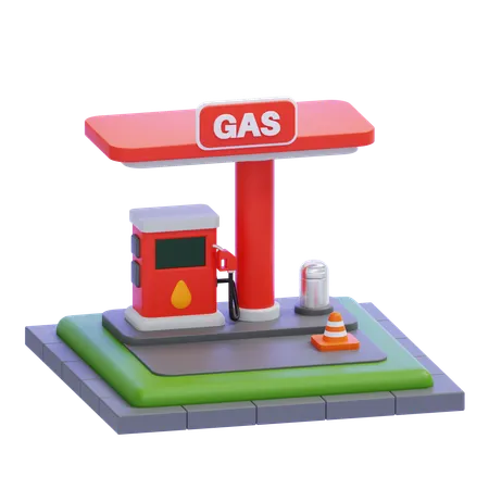 Gas Station  3D Icon