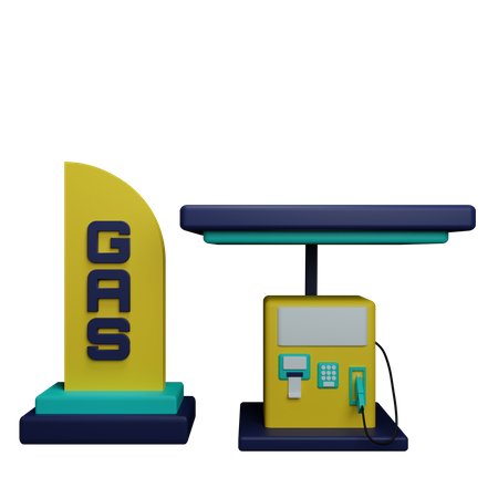 Gas Station  3D Icon