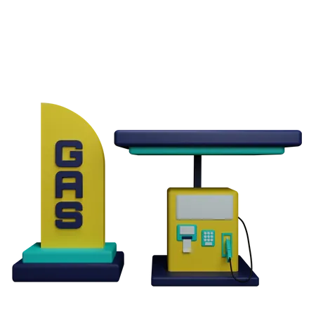 Gas Station  3D Icon