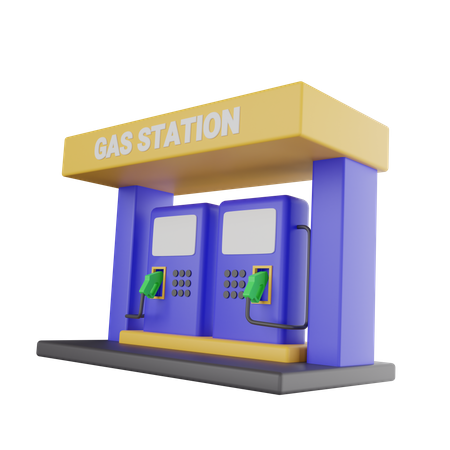 Gas Station  3D Icon