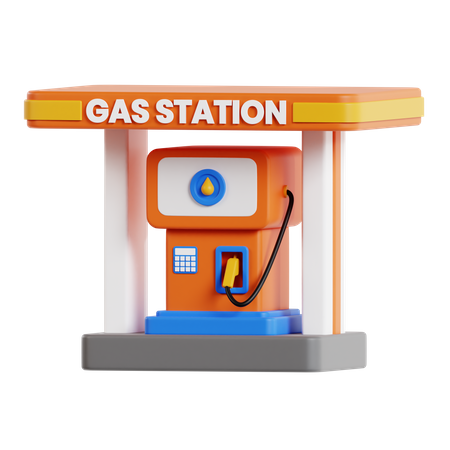 Gas Station  3D Icon