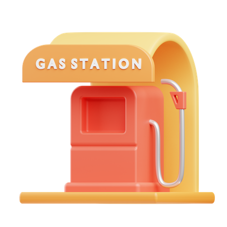 Gas Station  3D Illustration