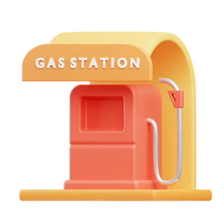 Gas Station  3D Illustration