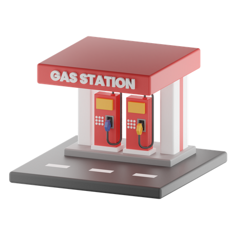 Gas Station  3D Illustration