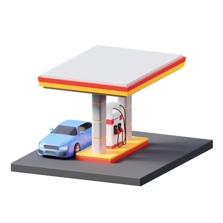 Gas Station  3D Illustration