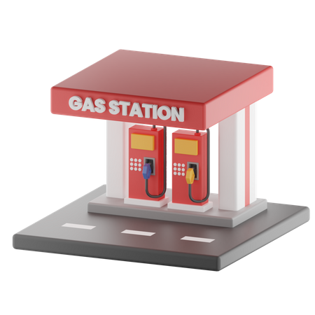 Gas Station 3D Illustration