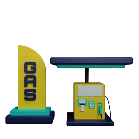 Gas Station 3D Icon