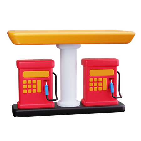 Gas Station Building  3D Icon