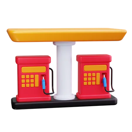 Gas Station Building  3D Icon