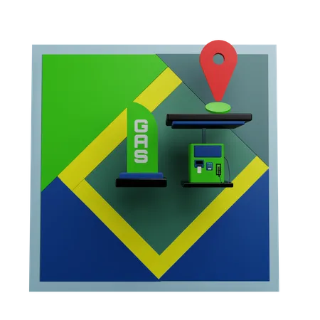 Gas Station Location  3D Icon