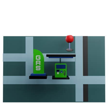 Gas Station Location  3D Icon