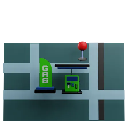 Gas Station Location  3D Icon