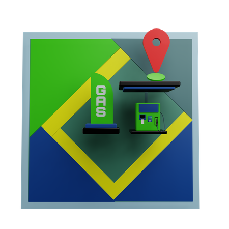 Gas Station Location  3D Icon