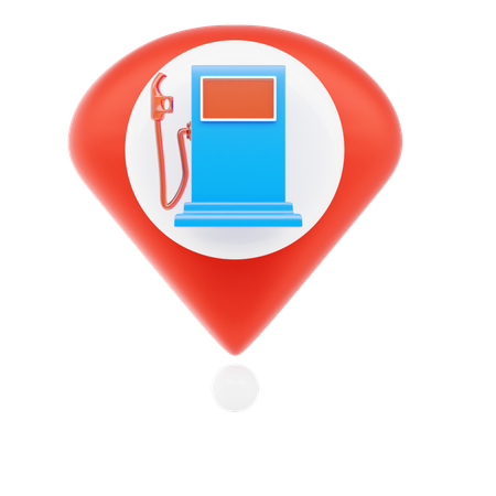 Gas Station Pin  3D Icon