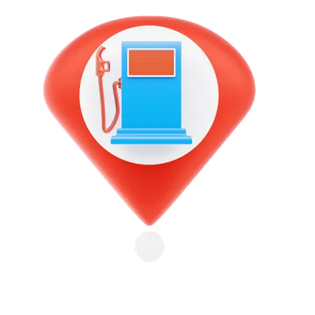 Gas Station Pin  3D Icon